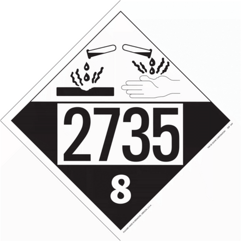 SDP549 UN 2735 Amines, Liquid, Corrosive, n.o.s., or Polyamines, Liquid, Corrosive, n.o.s. - Corrosive