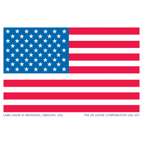 American flag with 50 white stars on a blue canton and 13 red and white stripes.