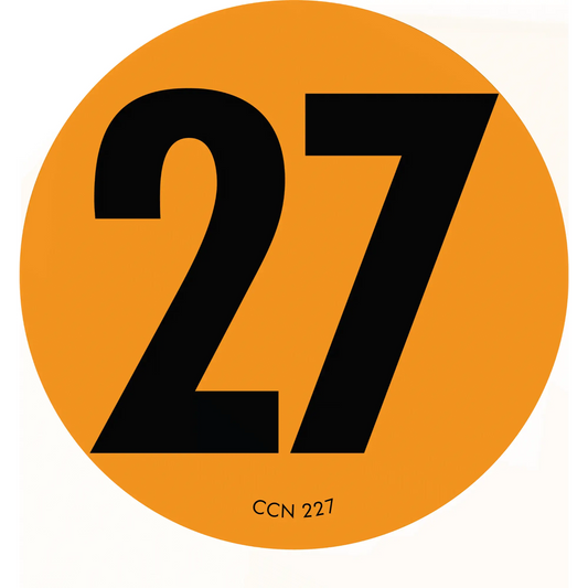 Black 27 on Orange Circle Paper Labels 1000 Roll - Paper