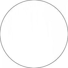 Perfect circle with a thin black outline.