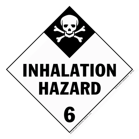 Warning sign for inhalation hazard class 6 with skull and crossbones symbol.