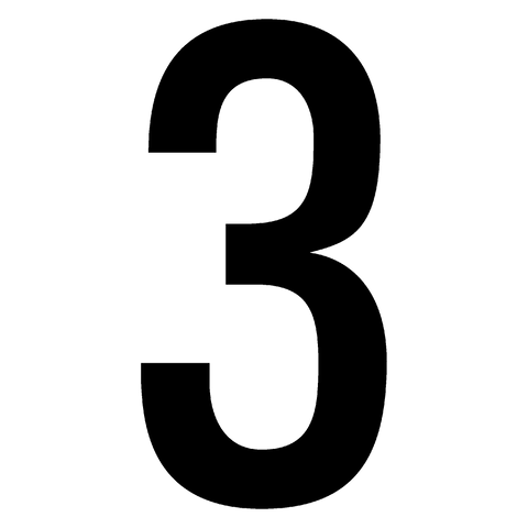 Bold black numeral 3.