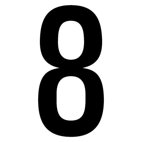 Bold black numeral 8.