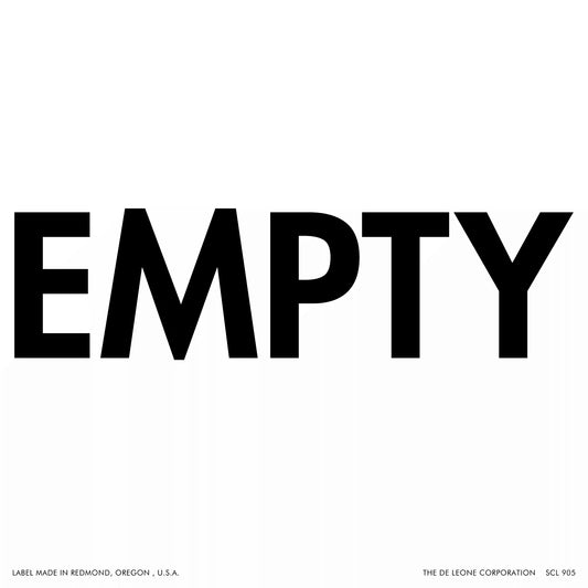 Bold black text spelling out the word ’EMPTY’ in capital letters.