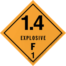 Explosive Hazard Placard 1.4 F Label Roll of 500 - Paper