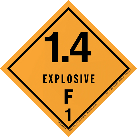 Explosive Hazard Placard 1.4 F Label Roll of 500 - Paper