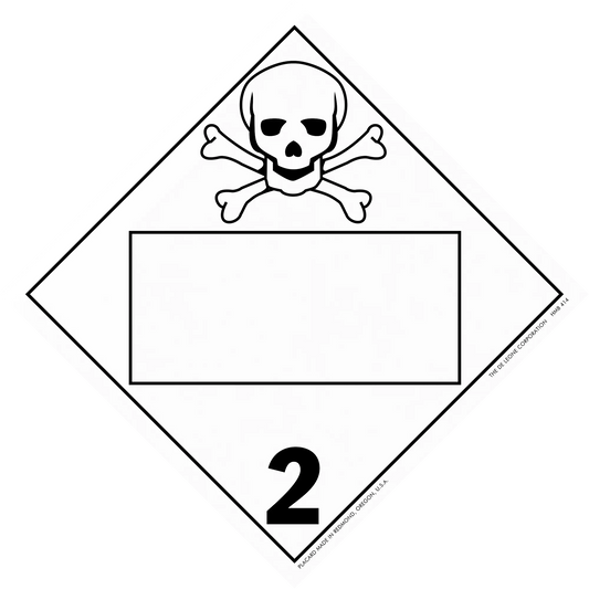 Warning sign with skull and crossbones symbol indicating toxic gases (hazard class 2).