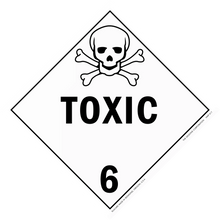 Warning sign with skull and crossbones symbol indicating toxic hazard class 6.