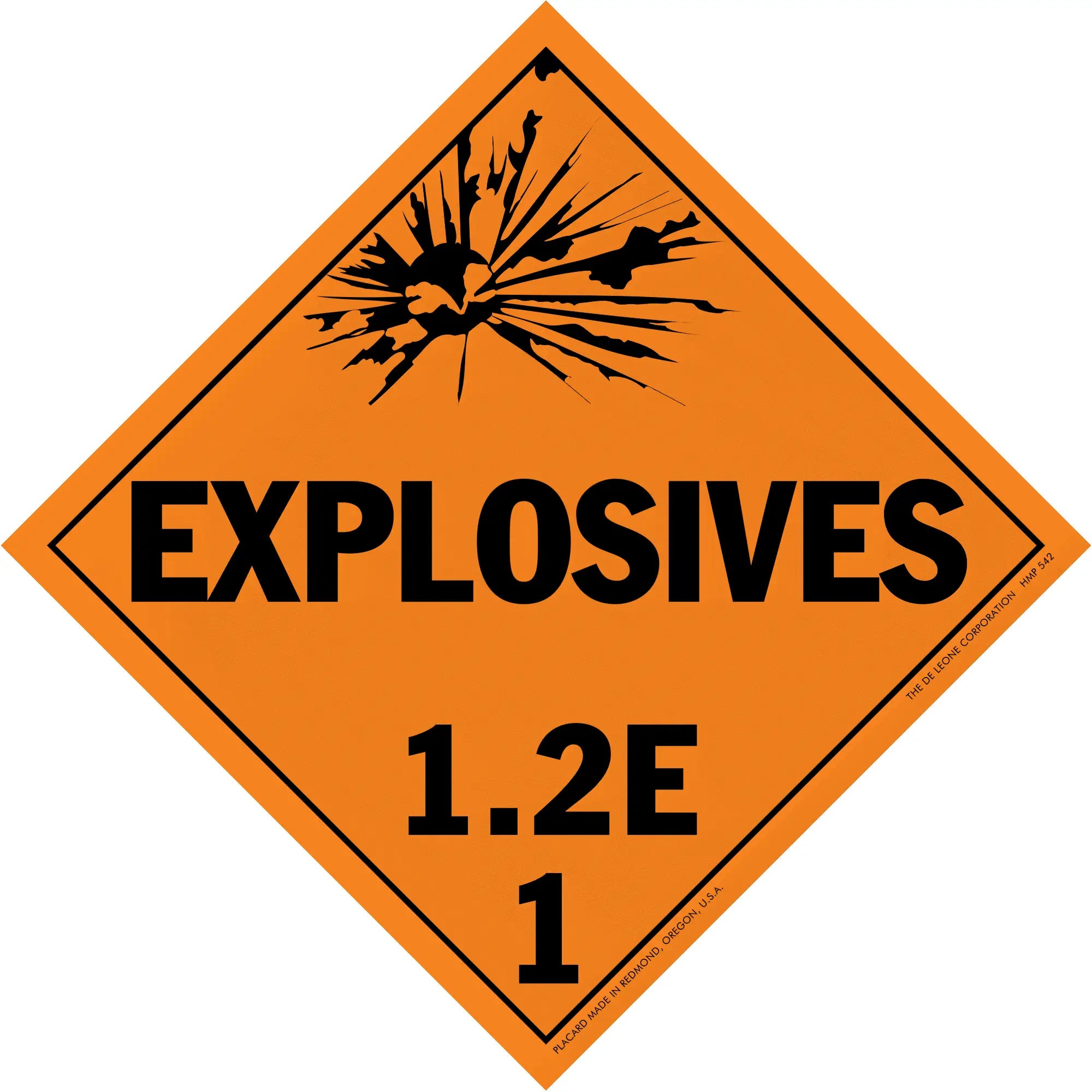 Explosives hazard placard.
