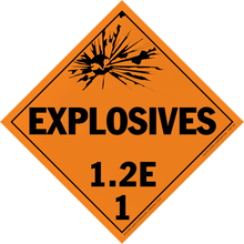 Explosives hazard placard.