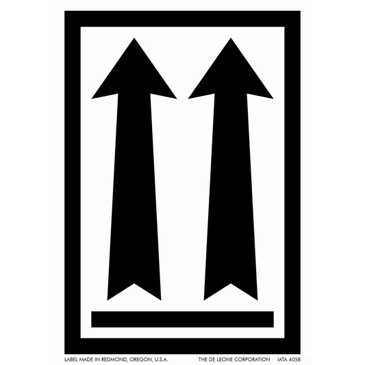 Two black upward-pointing arrows within a rectangular border.