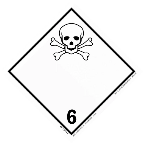 Hazard warning symbol showing a skull and crossbones with the number 6.