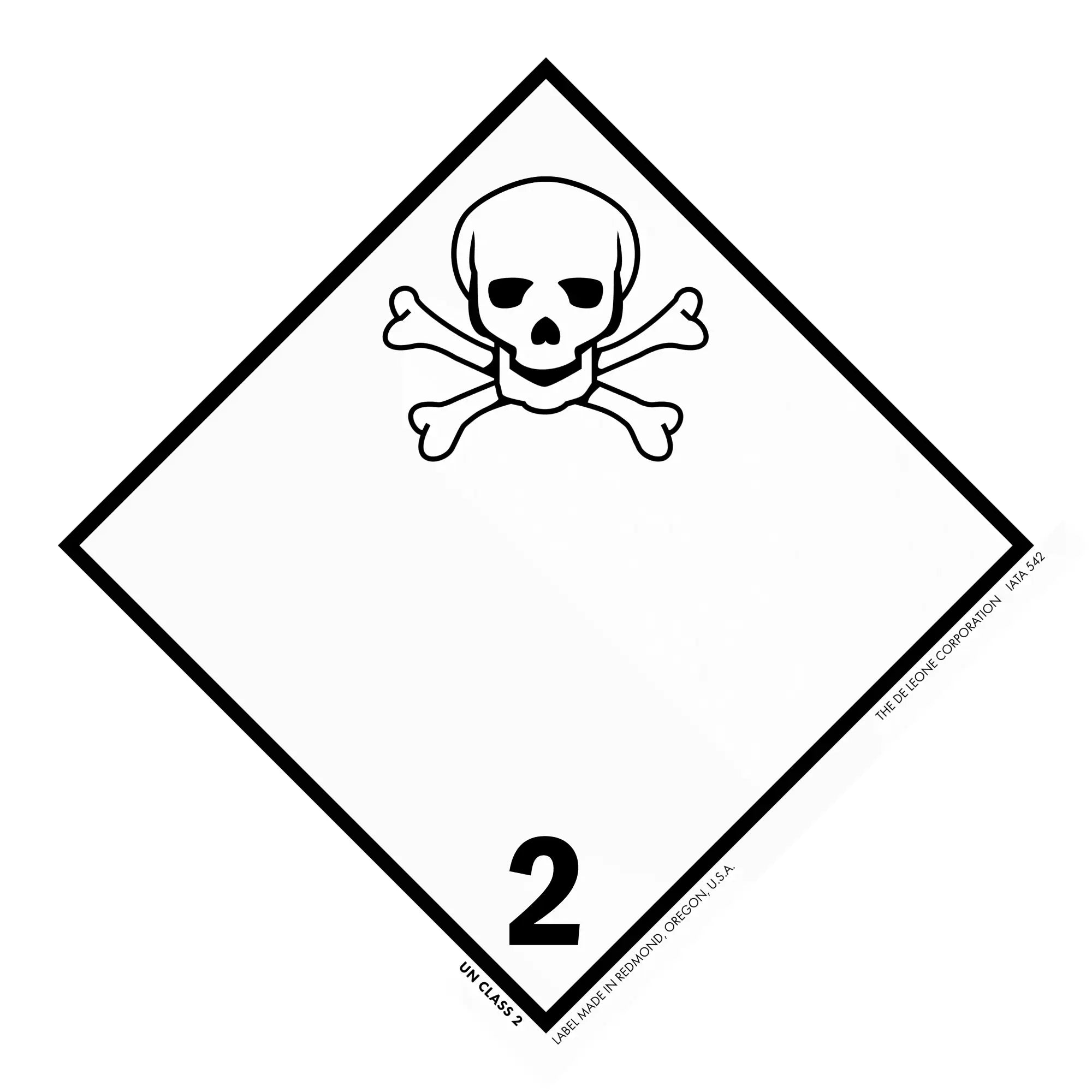 Hazard warning symbol showing a skull and crossbones with the number 2.