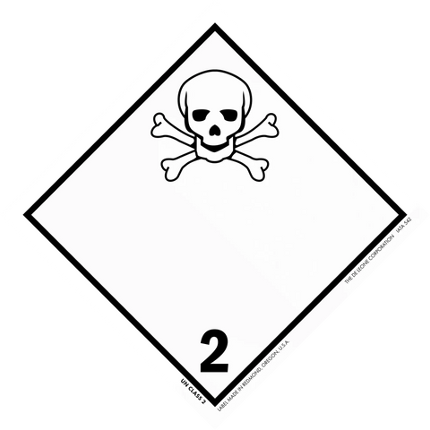 Hazard warning symbol showing a skull and crossbones with the number 2.