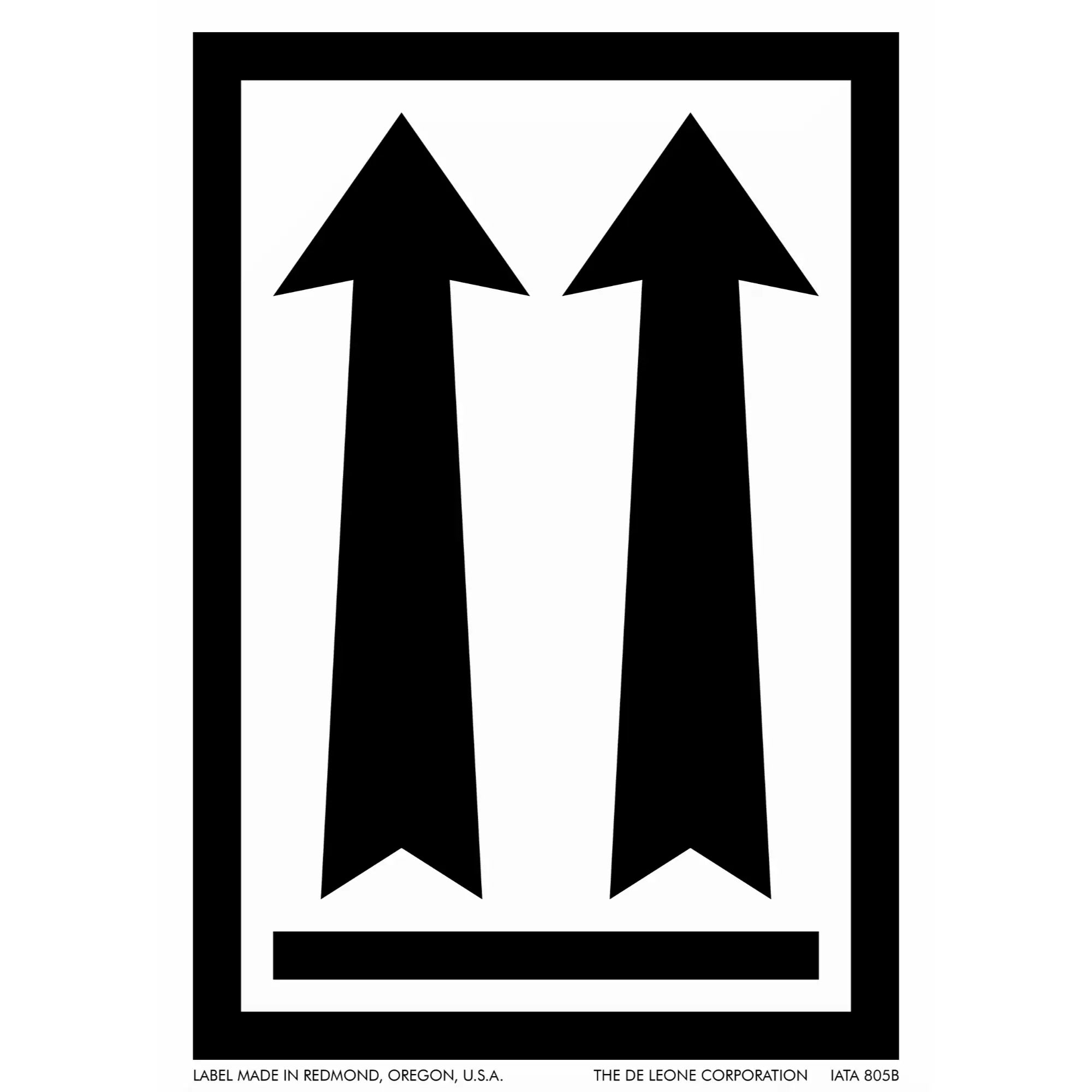 Two parallel black upward-pointing arrows within a rectangular border.