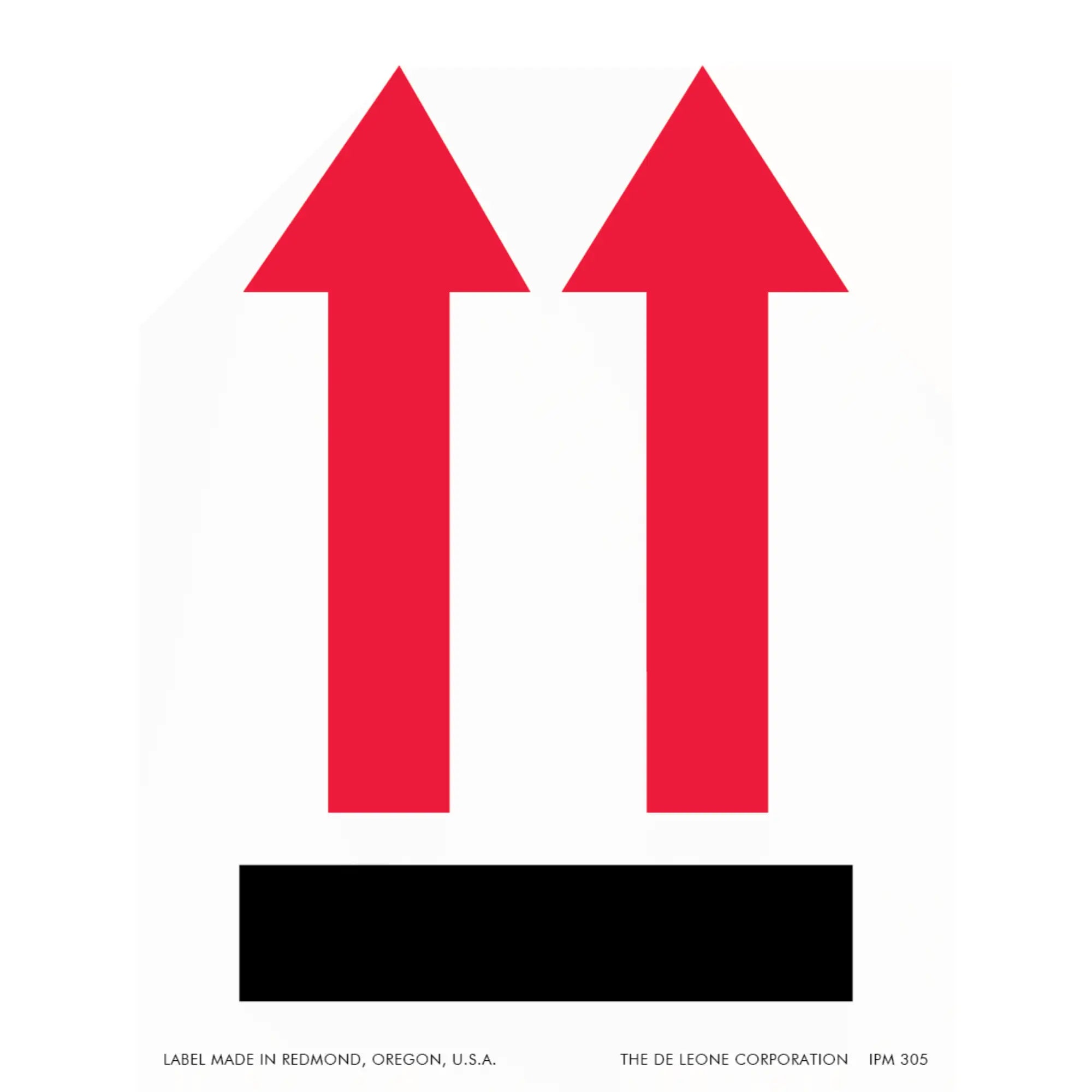Two parallel red upward-pointing arrows above a black rectangle.