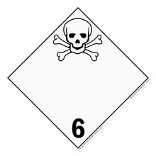 Warning sign with skull and crossbones symbol and number 6.