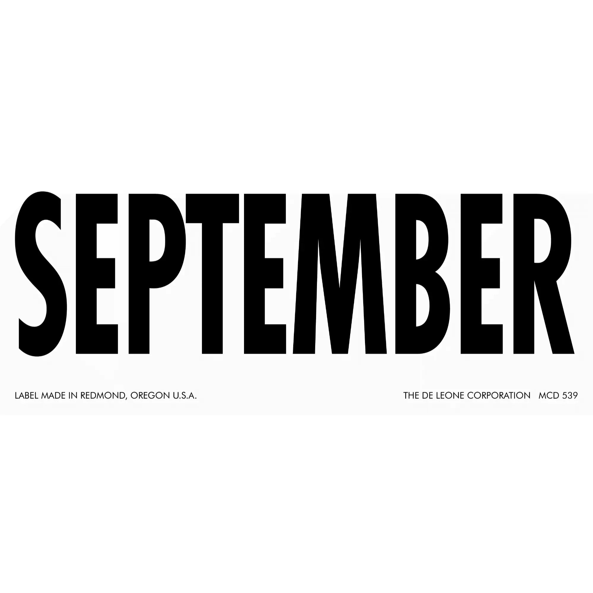 Bold black text spelling out ’SEPTEMBER’ in capital letters.