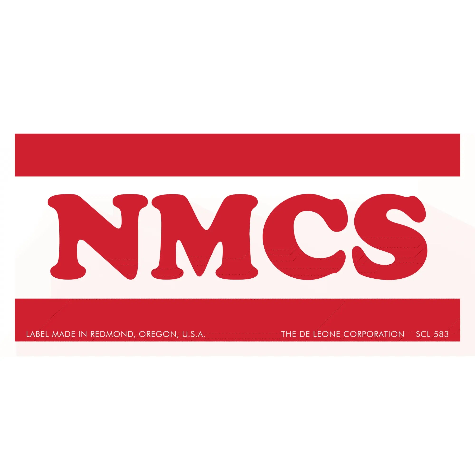 Red ’NMCS’ text between two horizontal red bars on a white background.