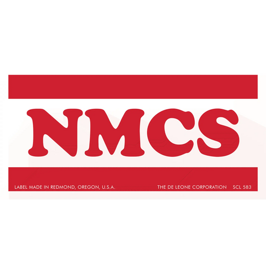 Red ’NMCS’ text between two horizontal red bars on a white background.