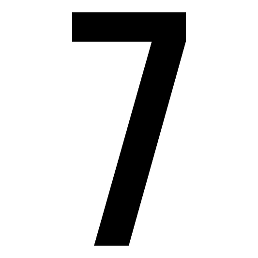 Bold black numeral 7.