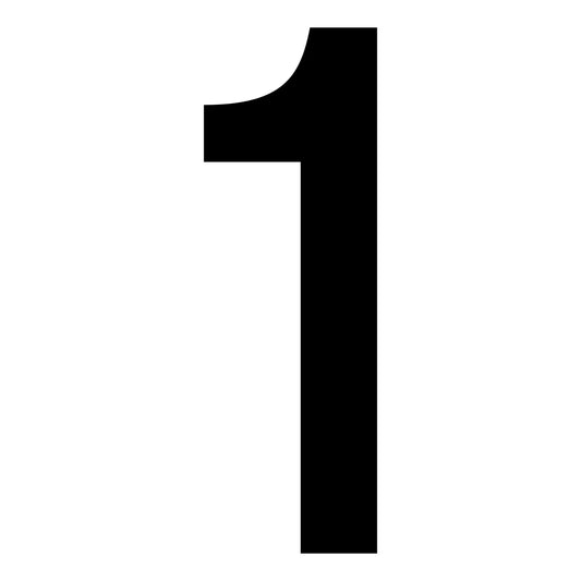 Bold black numeral ’1’’