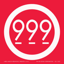 White circular logo containing ’999’’ on a red background.