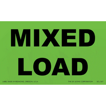 Black text reading ’MIXED LOAD’ on a green label.