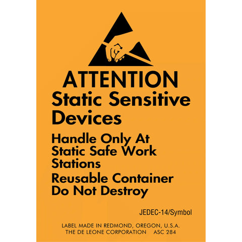 Static Sensitive Labels ESD Static Sensitive Label | Fluor Orange | 1000/Roll