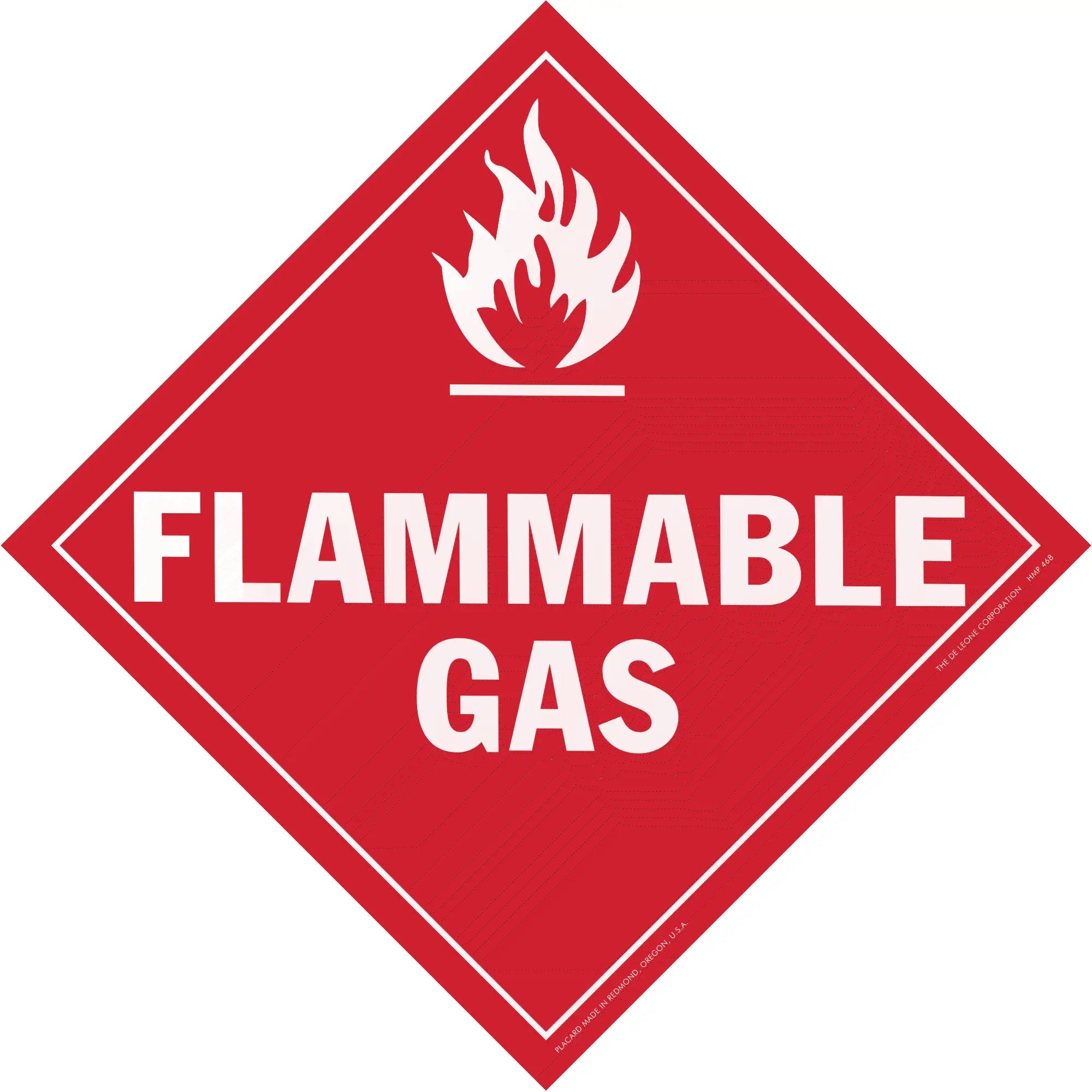 Flammable gas warning sign.