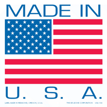 ’Made in USA’ logo featuring the American flag in red, white and blue.