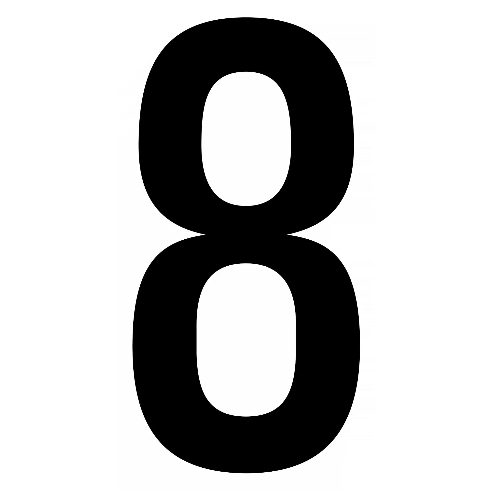 Bold black numeral 8.