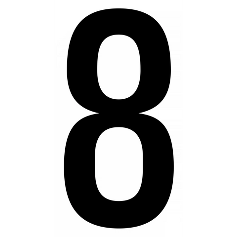 Bold black numeral 8.